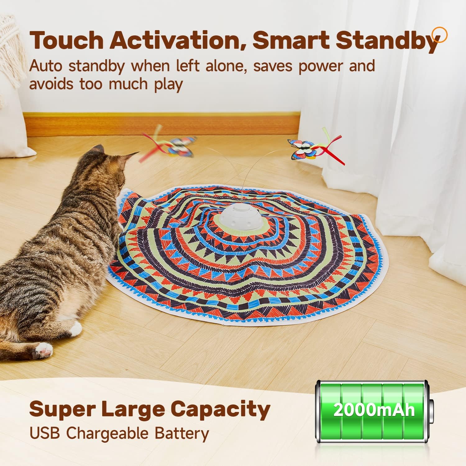 Potaroma Cat Toys Chargeable, 3in1 Hide and Seek, Interactive Fun - Image 6