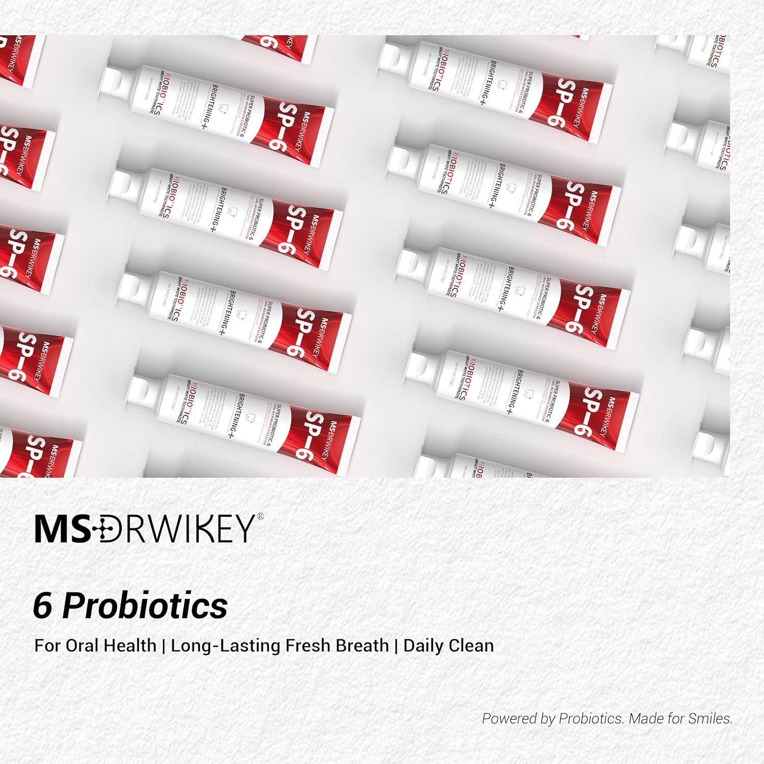MSDRWIKEY SP-6 Probiotic Whitening Toothpaste - Enhanced Formula with 6 Probiotics for Teeth Whitening and Gum Health - Enamel-Safe, Fluoride-Free, Fresh Mint Flavor, 4.6oz (2) - Image 7