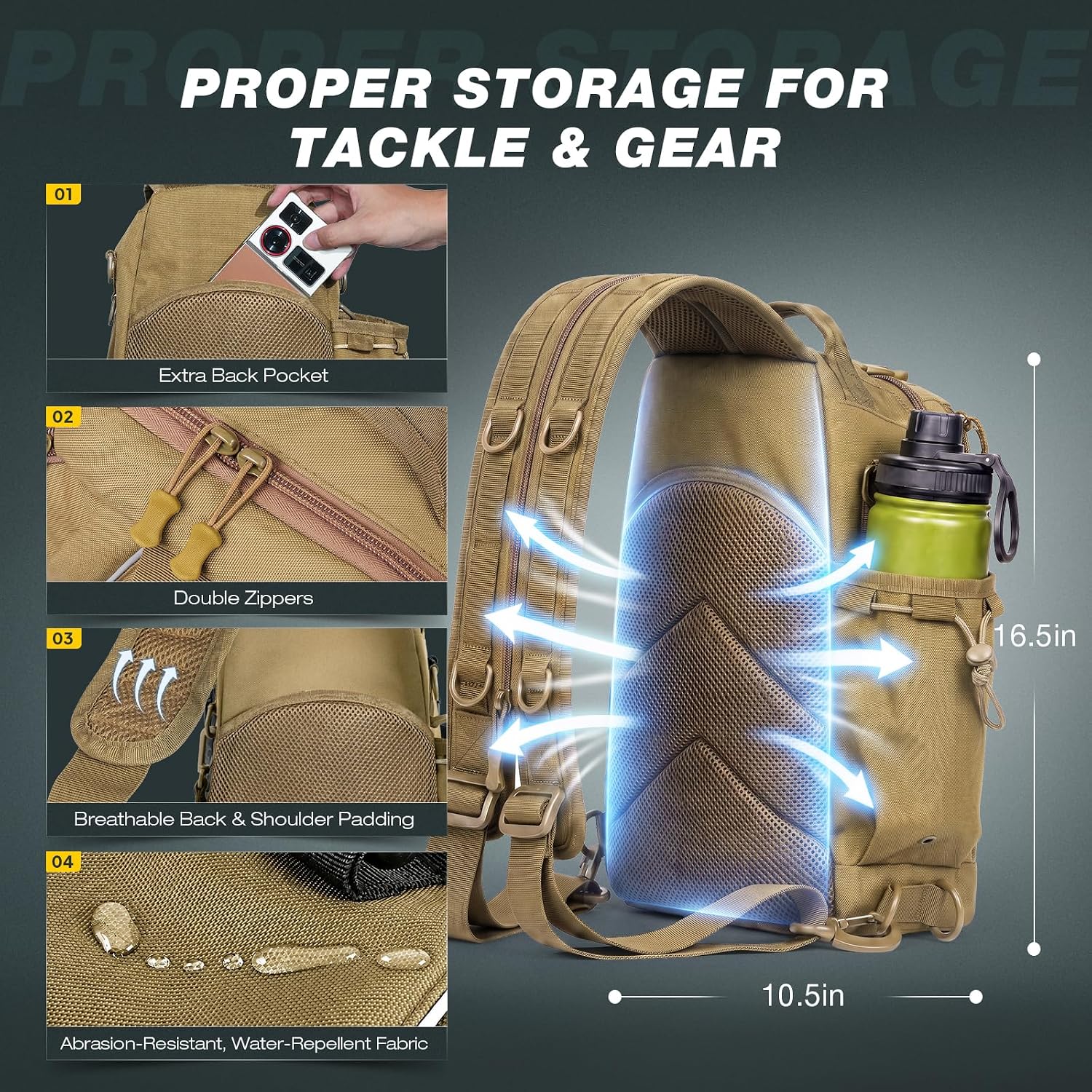Ghosthorn Fishing Backpack with 3600 Tackle Box Fishing Gear Set Tackle Bag - Image 3