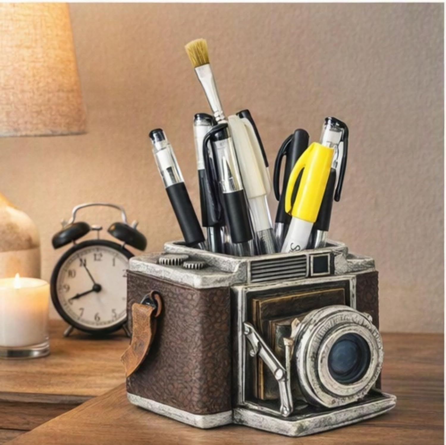 Bellaa Camera Pen Pencil Holder Vintage Retro Antique Style Shabby Chic - Image 2