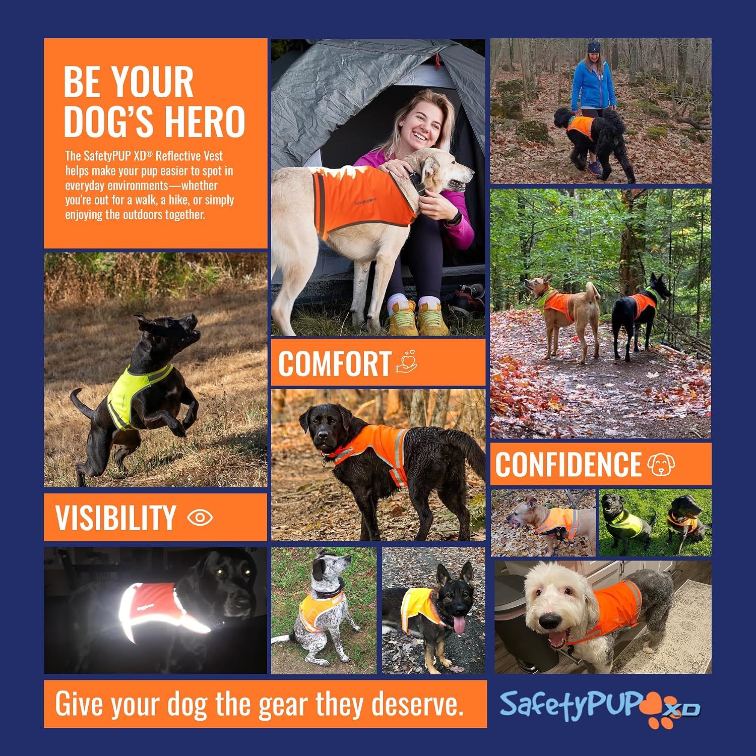 SafetyPUP XD Lite Dog Vest. Coverage to Mid Back. Reflective Hi Visibility Fluorescent Yellow Fabric Helps to Keep Them in Sight and Safe On and Off Leash. - Image 7