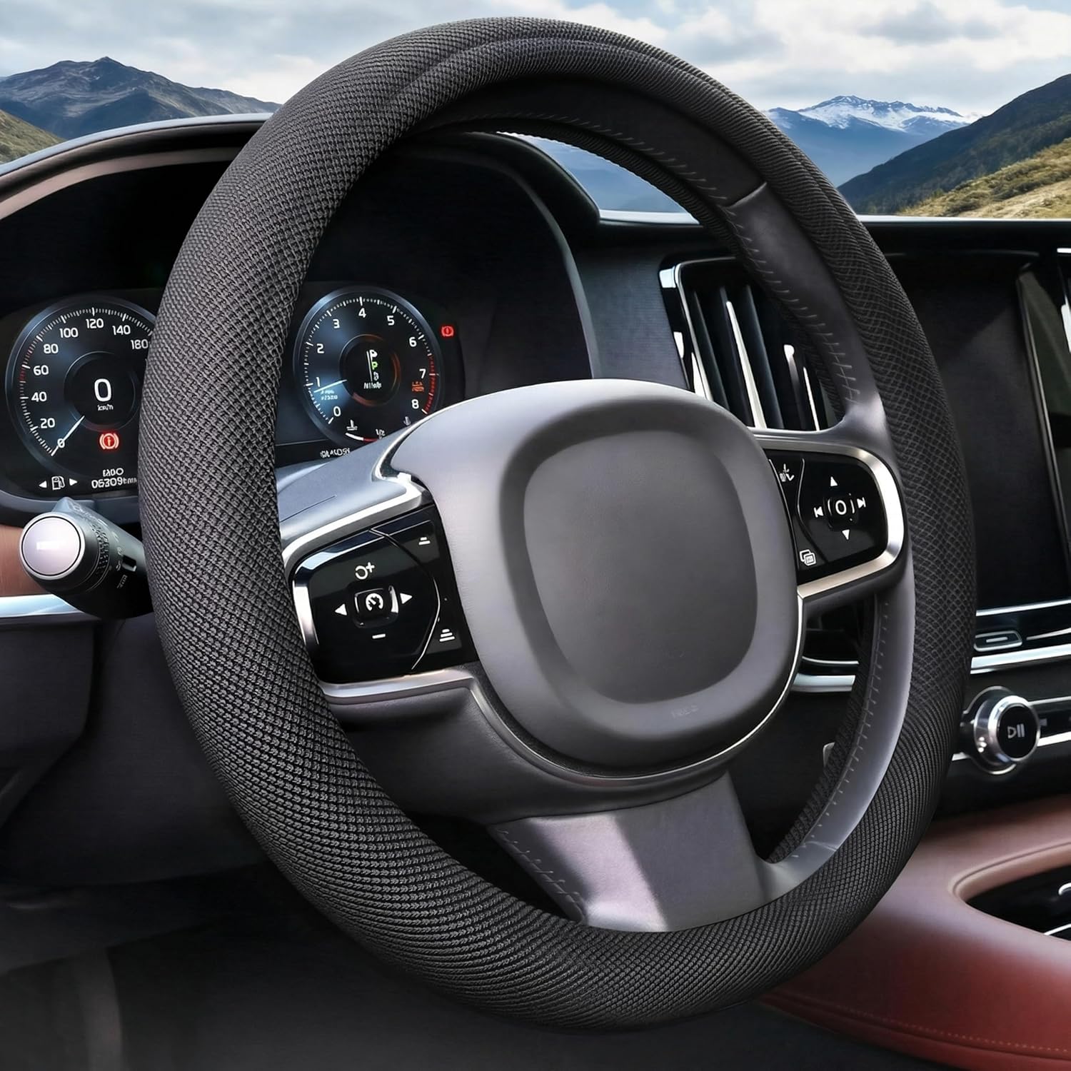 15 Inch Black Silicone Steering Whe...