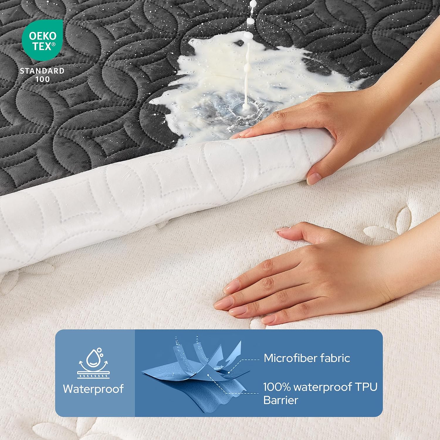 BEDLORE Waterproof Mattress Protector, Full Size Mattress Pad - Image 3