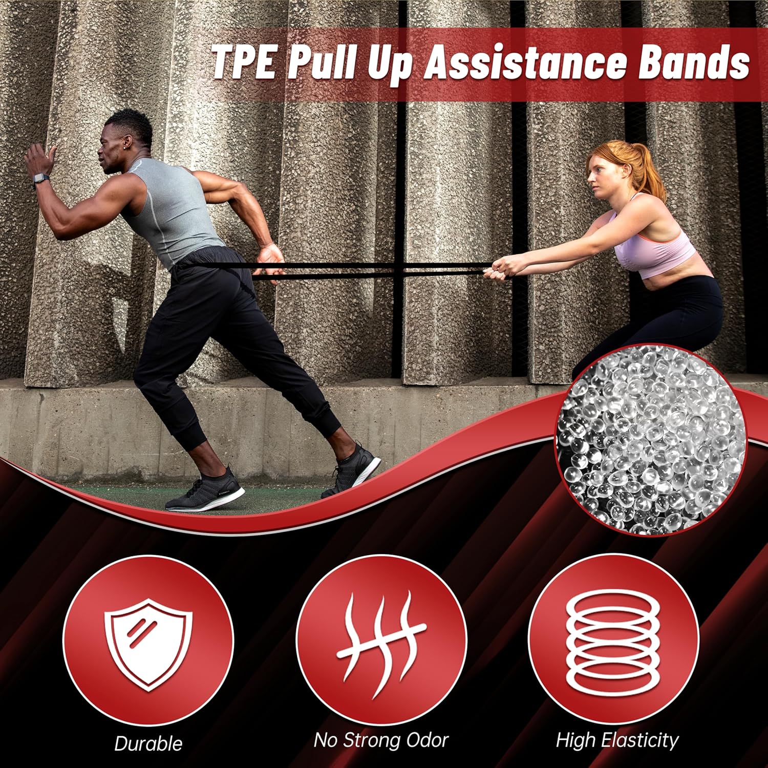 5-Level Resistance Bands for Working Out, Pull Up Assistance Bands - Image 3