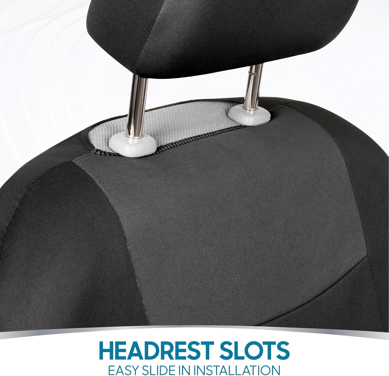 BDK PolyPro Car Seat Covers Full Set in Charcoal on Black – Front and Rear Split Bench for Cars, Easy to Install Cover Set, Accessories Auto Trucks Van SUV - Image 12