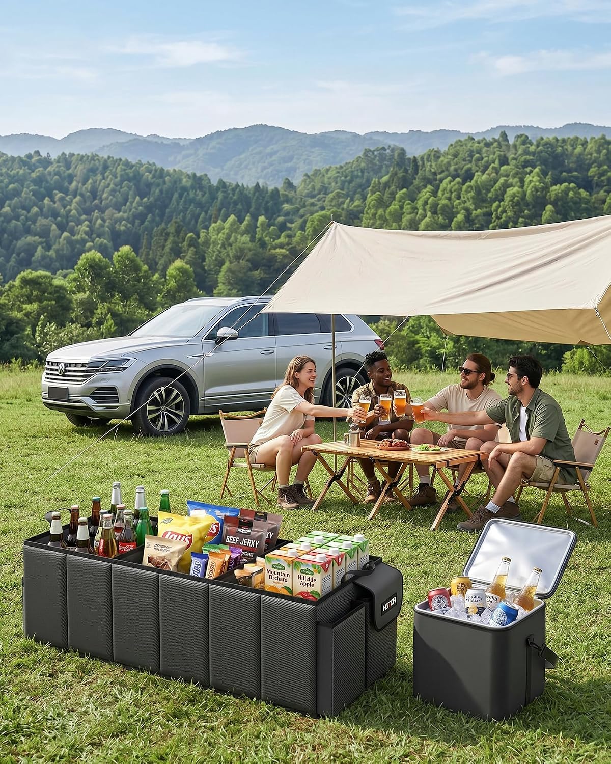 HOTOR Trunk Organizer, Sturdy Foldable with Cooler for Car, Sudan & SUV - Image 7
