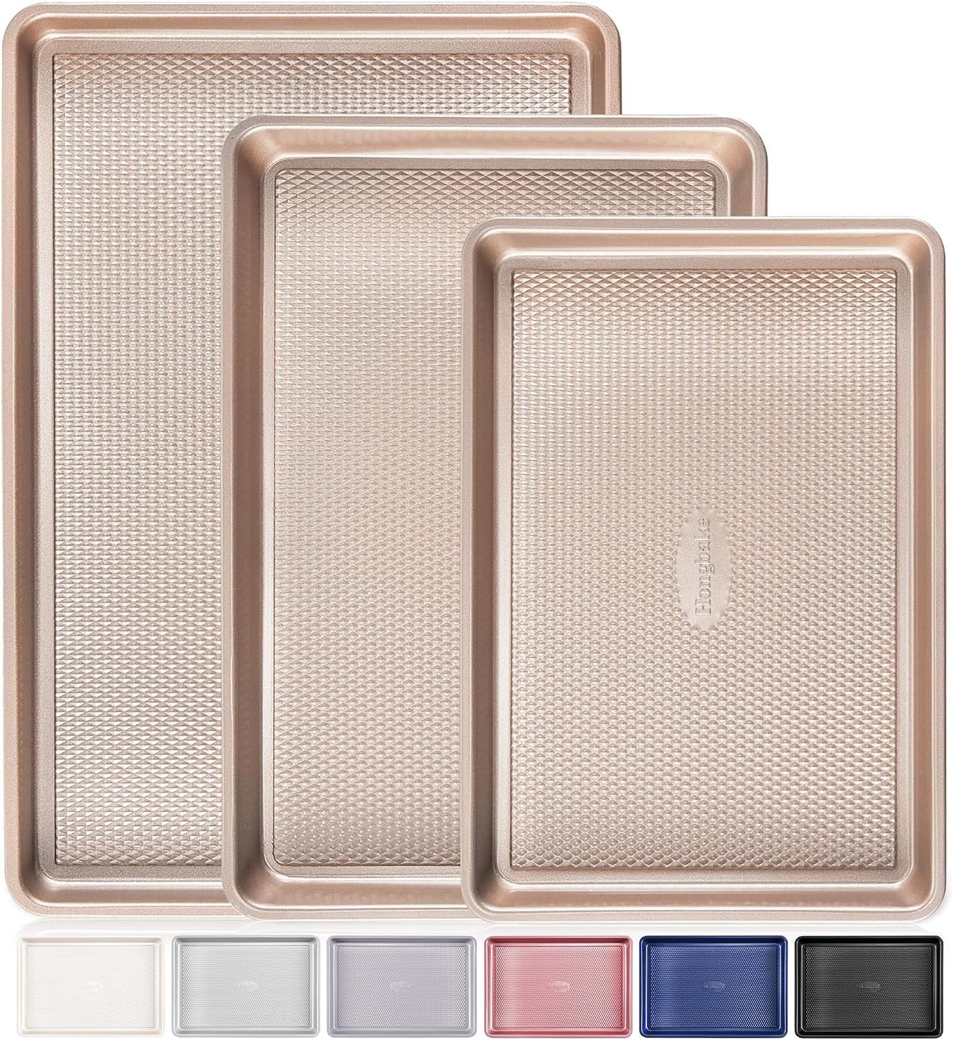HONGBAKE Baking Sheet Pan Set of 3,...