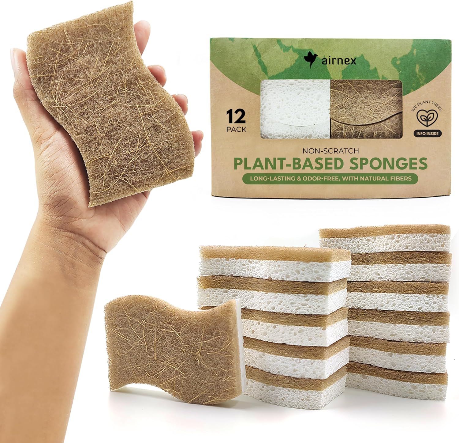 AIRNEX Natural Kitchen Sponges (12 ...