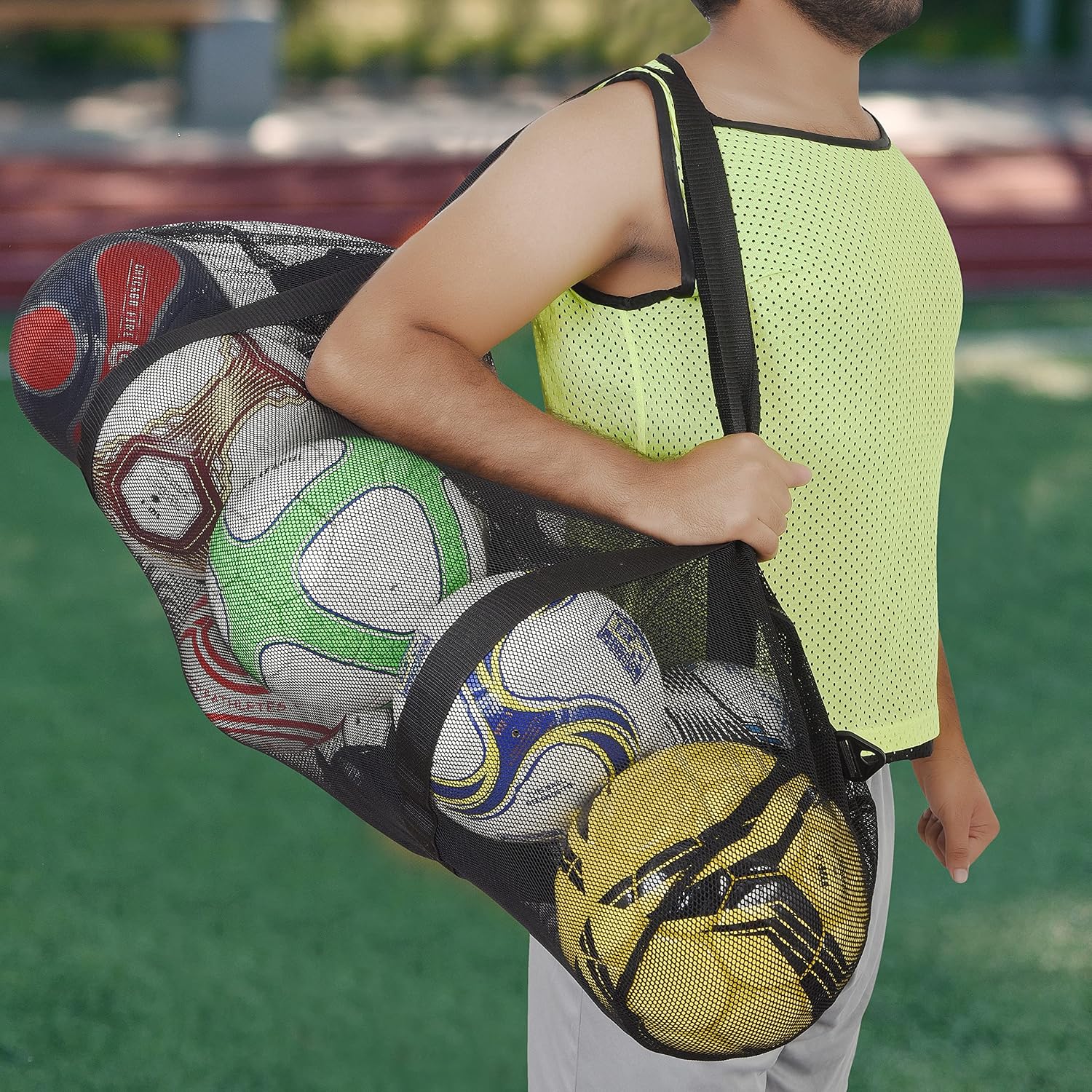 Athllete Extra-Large Heavy-Duty Soccer Ball Bag (34” X 24”) with Shoulder Strap, Basketball Duffel Bag, Mesh Bags with Drawstrings, Heavy Duty Ball Bag, Ball Bags, Dive Bag, Sports Equipment Bag - Image 4