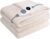 Westinghouse Heated Throw Flower Jacquard Flannel Sherpa 50×60 Beige