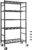Sakugi 5-Tier Storage Shelves 33.1″ x12.6″ x73.5″ Black with Wheels