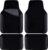 CAR PASS Waterproof Universal Fit Car Floor Mats, Faux Leather Car Carpet Mats, Black Car Mats with Anti-Slip Nibbs Backing & Driver Heel Pad Fit for SUV,Vans,sedans, Trucks,Set of 4pcs(All Black)