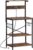SUPERJARE Kitchen Bakers Rack with Power Outlet, Coffee Bar Table 4 Tiers, Kitchen Microwave Stand with 6 S-shaped Hooks, Storage Shelf Rack for Spices, Pots and Pans – Rustic Brown