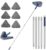 JEHONN Wall Cleaner Mop with Long Handle 82 Inches, 3-in-1 Ceiling Cleaning Tool Duster with 6 Replacement Microfiber Chenille Pads for Painted Walls, Window, Floor, Baseboard