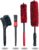 oesee Professional 4 Pack Long Handle Wheel Brush Kit for Cleaning Wheel and Tire- 2X Soft Wheel Cleaning Brush, Detailing Brush and Stiff Tire Brush, Bendable& Durable Wheel Rim Cleaner Brush Set