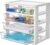 Vtopmart Clear Desktop Organizer, 4-Tier Drawer Storage with Dividers