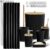 Clara Clark Black Bathroom Set, Shower Curtain Set, Bathroom Accessory Set