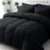 JOLLYVOGUE Queen Comforter Set, Ultra-Soft Bed in a Bag Queen Size 7 Pieces, Oeko-TEX Certified Bedding Set with Down Alternative Comforter, Sheets, Pillowcases & Shams, Black
