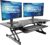 Rocelco 45″ Height Adjustable Standing Desk Converter – Slide Out Retractable Keyboard Tray – Sit Stand Up Triple Monitor Riser – Dual Piston Lift Tabletop Computer Workstation – Black (R ADRB-45)