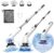 TUYU Electric Spin Scrubber, Full-Body IPX7 Waterproof Bathroom Scrubber,4 Replacement Head for Adjustable Extension Handle Electric Cleaning Brush for Bathroom, Tub, Tile