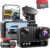 4K+4K Dual Dash Cam Front and Rear, Free 128GB Card, Starlight Night Vision